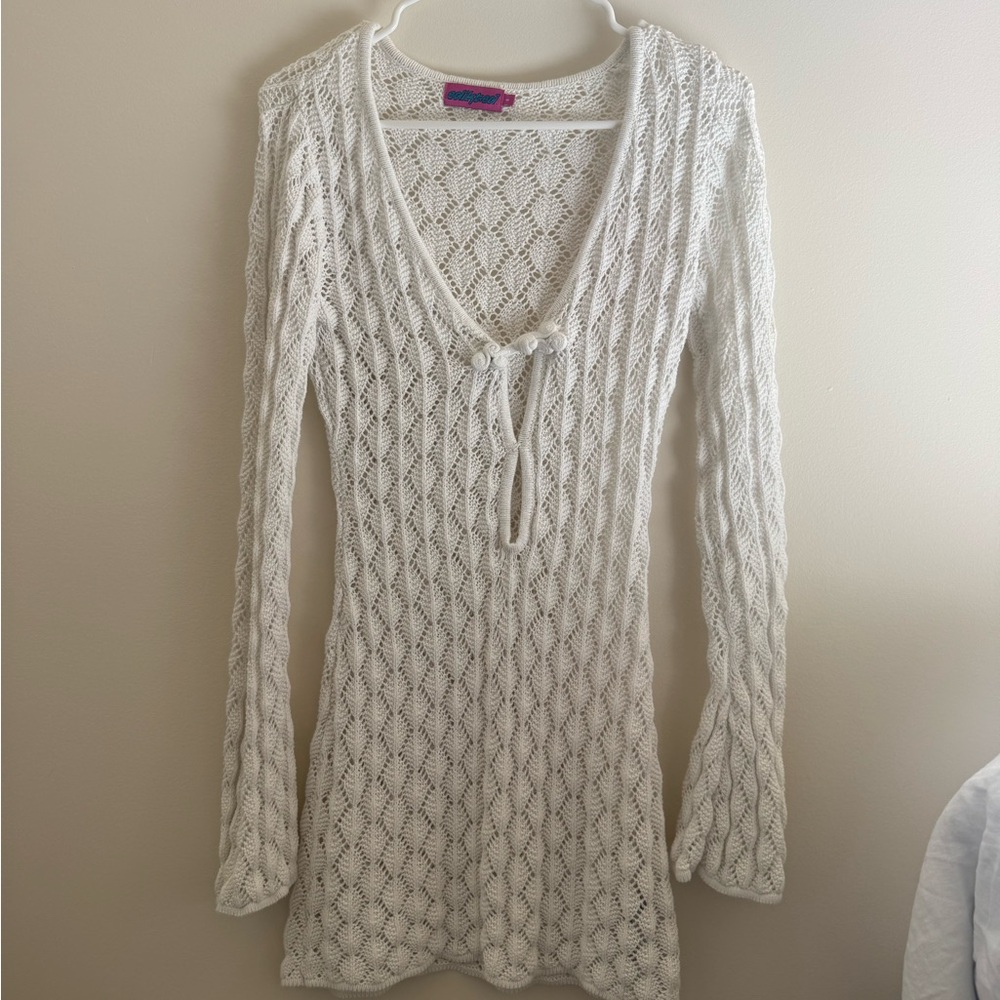 Edikted White Knit Swim Coverup